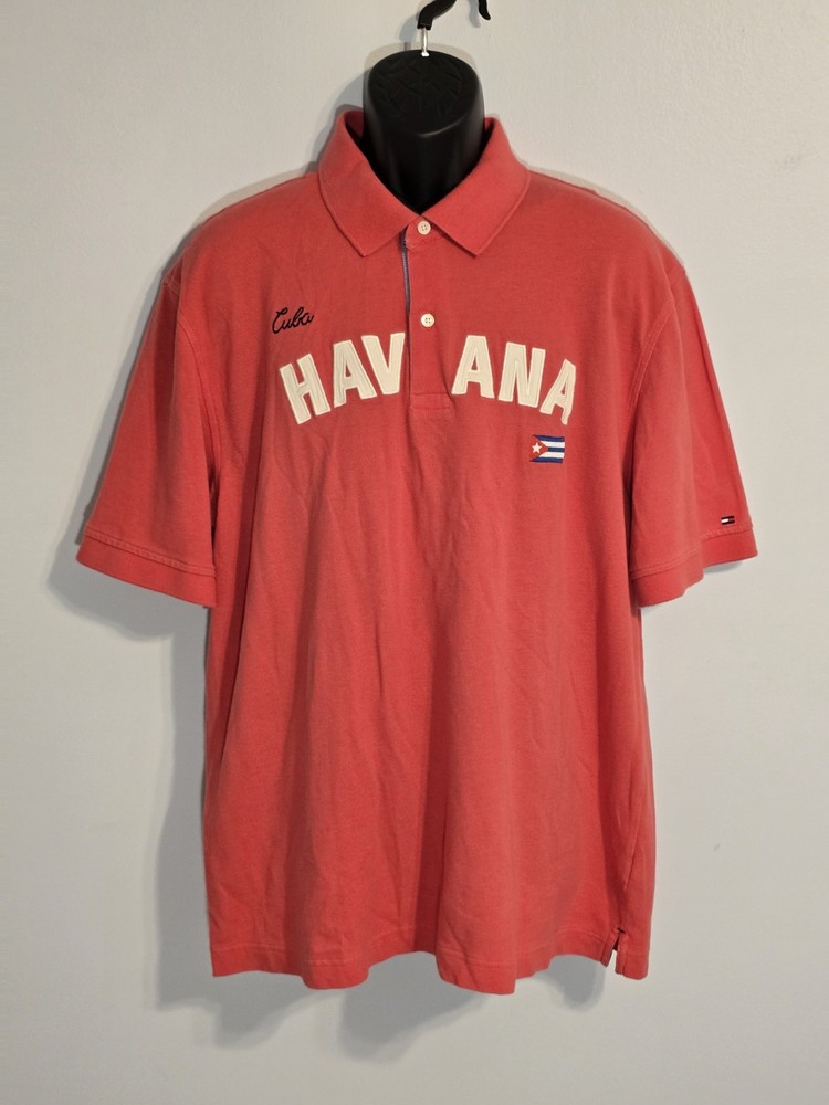 Tommy Hilfiger Mens Havana Red Trim Fit Polo Shirt XXL