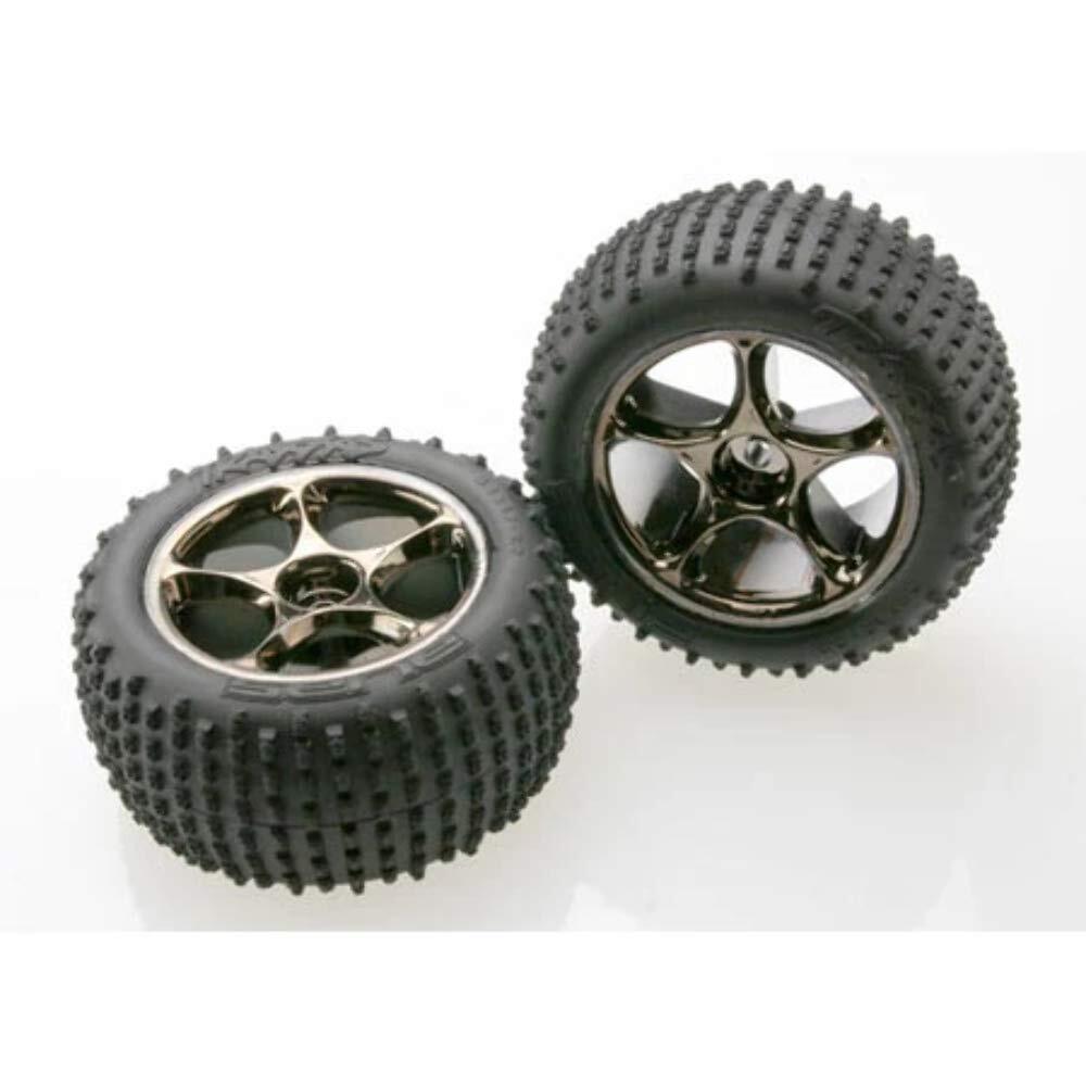 Traxxas 2470A Tires and Wheels, Black Chrome, Assembled, Bandit, 2-Piece