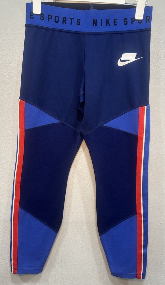 Nike Sportswear Cropped Leggins Women's Size Medium University Graphic Tights