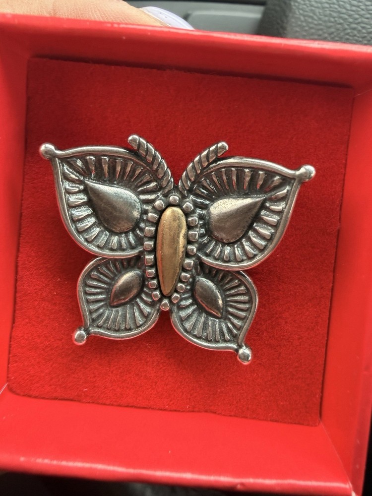 James Avery Retired Large Beaded Mariposa Butterfly Statement Ring - EUC