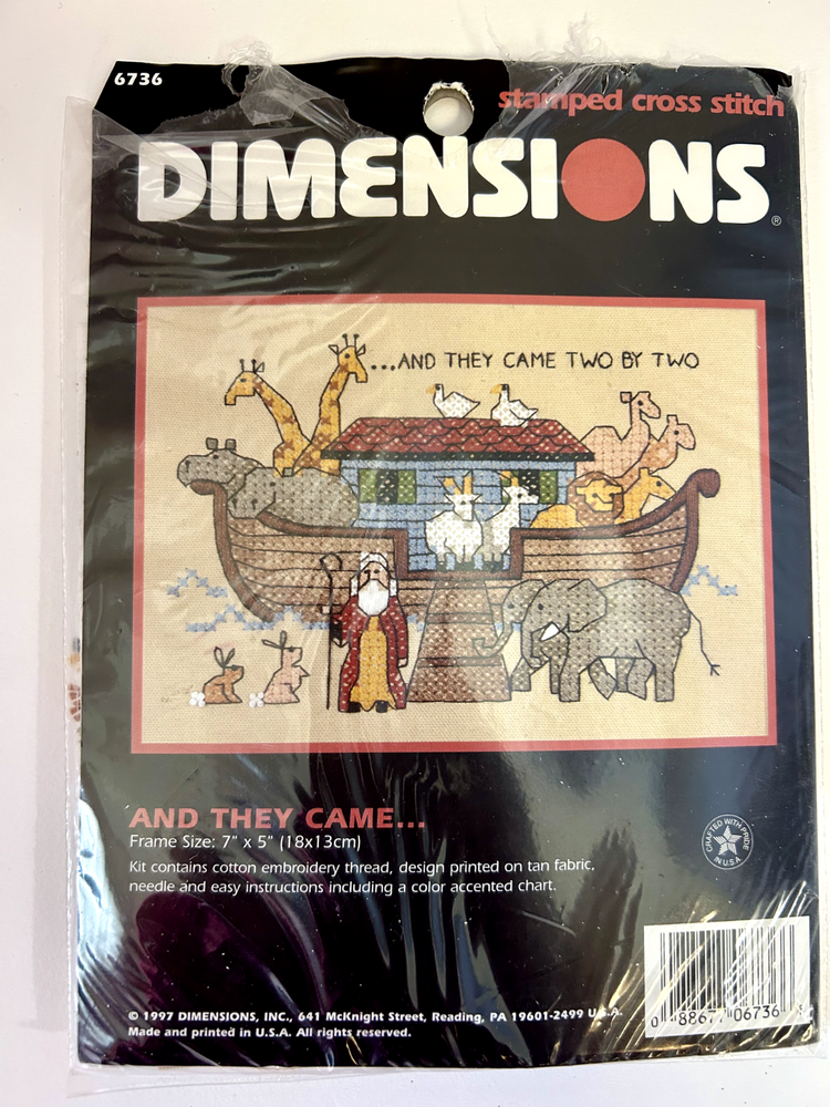 New Dimensions Stamped Cross Stitch Kit Noahs Ark #6736
