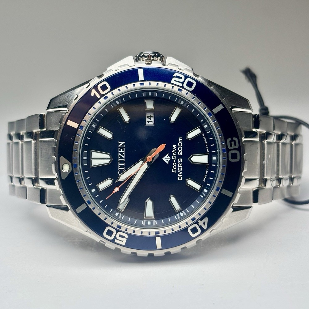 Citizen Mens Watch Eco-Drive BN0191-55L Promaster Diver Blue Dial 44mm Steel