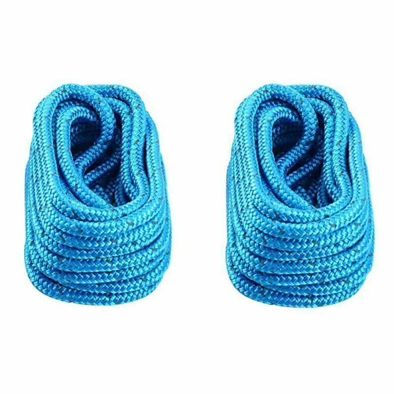 2 Pcs 1/2 Inch 25 FT Reflective Double Braid Nylon Boat Dock Line Mooring Rope