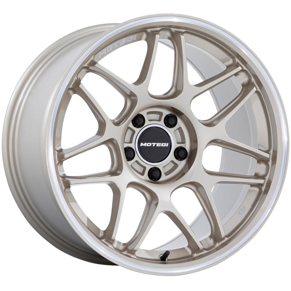 18x8.5 +42 F, 18x9.5 +35 R, Motegi MR158 Tsubaki 5x112 Gold Wheels (Set of 4)