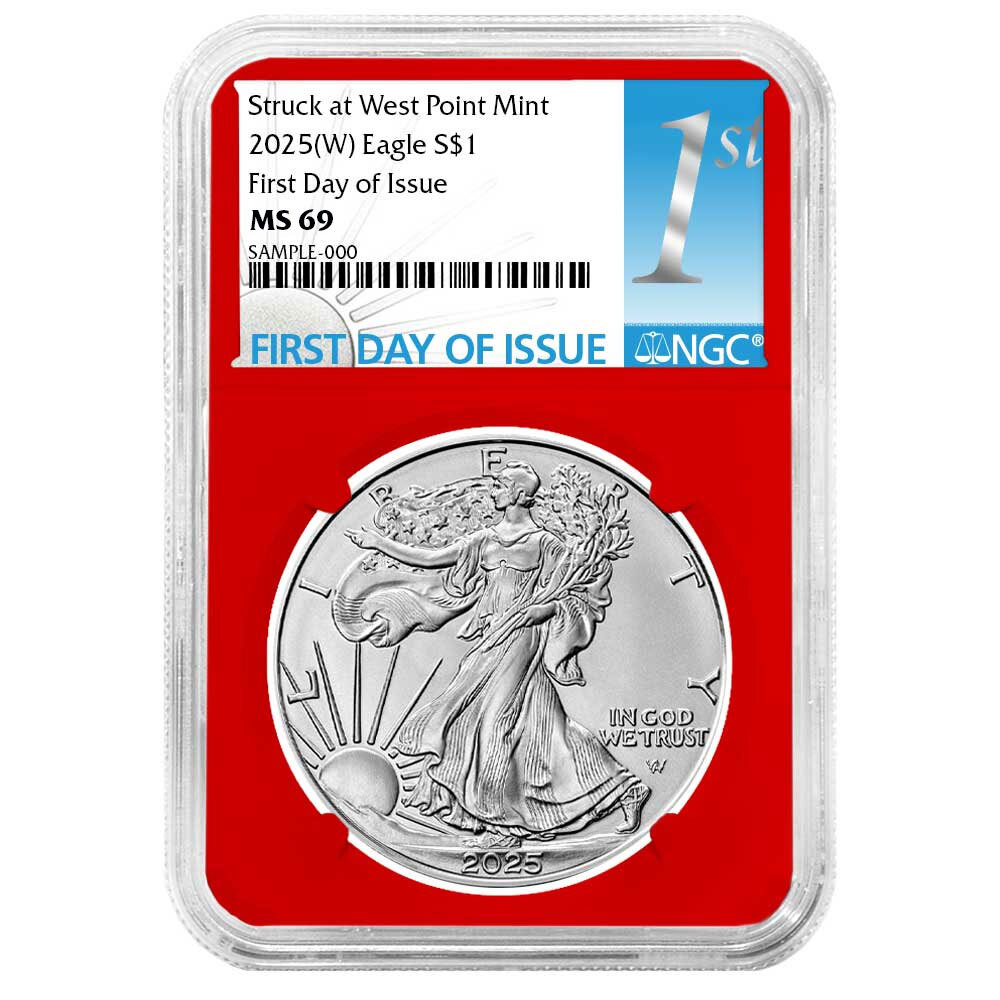 Presale - 2025 (W) $1 American Silver Eagle NGC MS69 FDI First Label Red Core-image