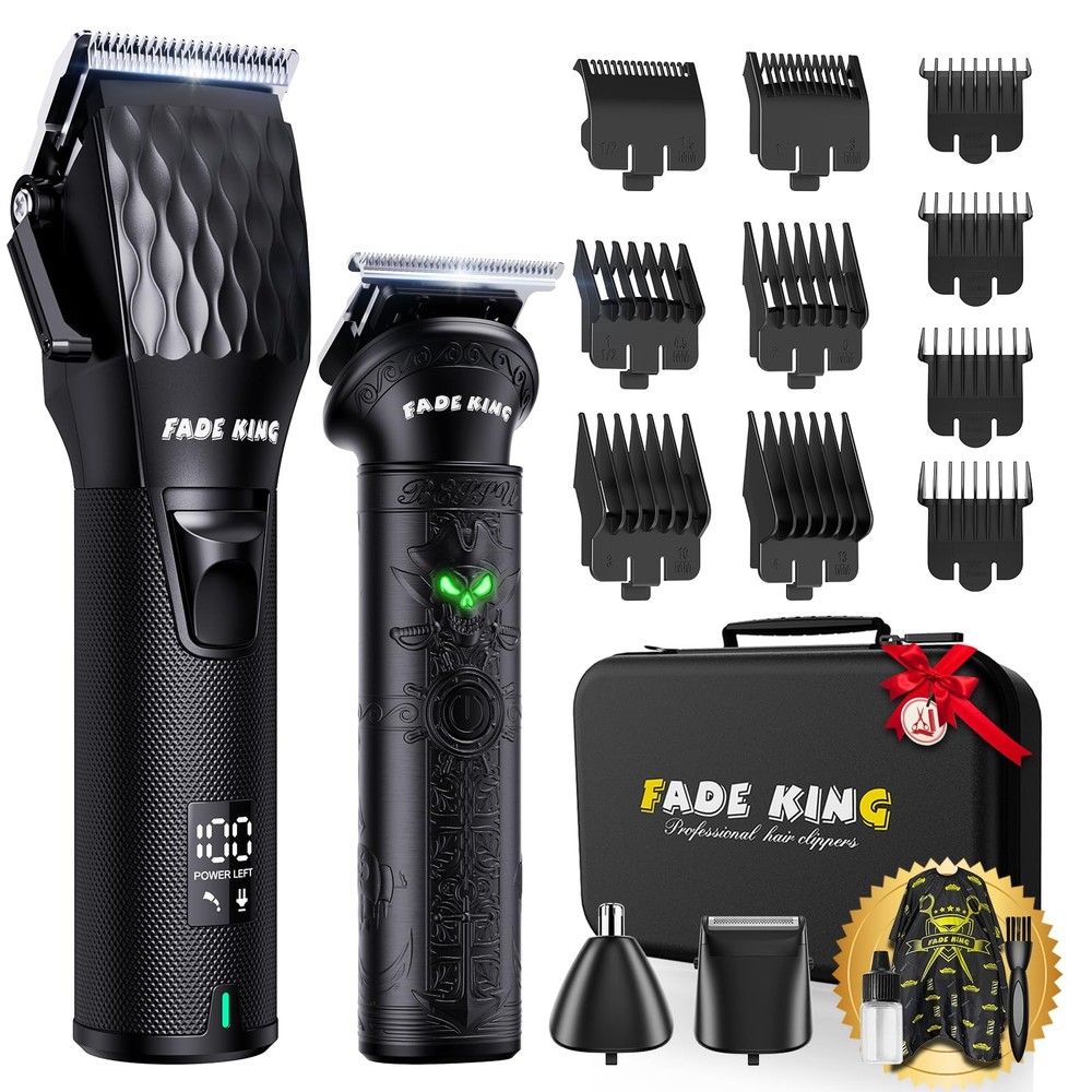 Professional Cordless Hair Clippers & Beard Trimmer with LCD Display for Men