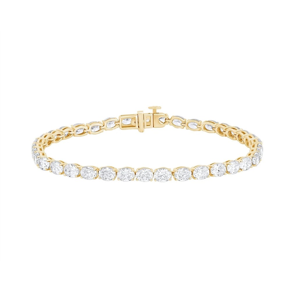 7.50Ct Oval Cut Lab Created Diamond Tennis Bracelet 7