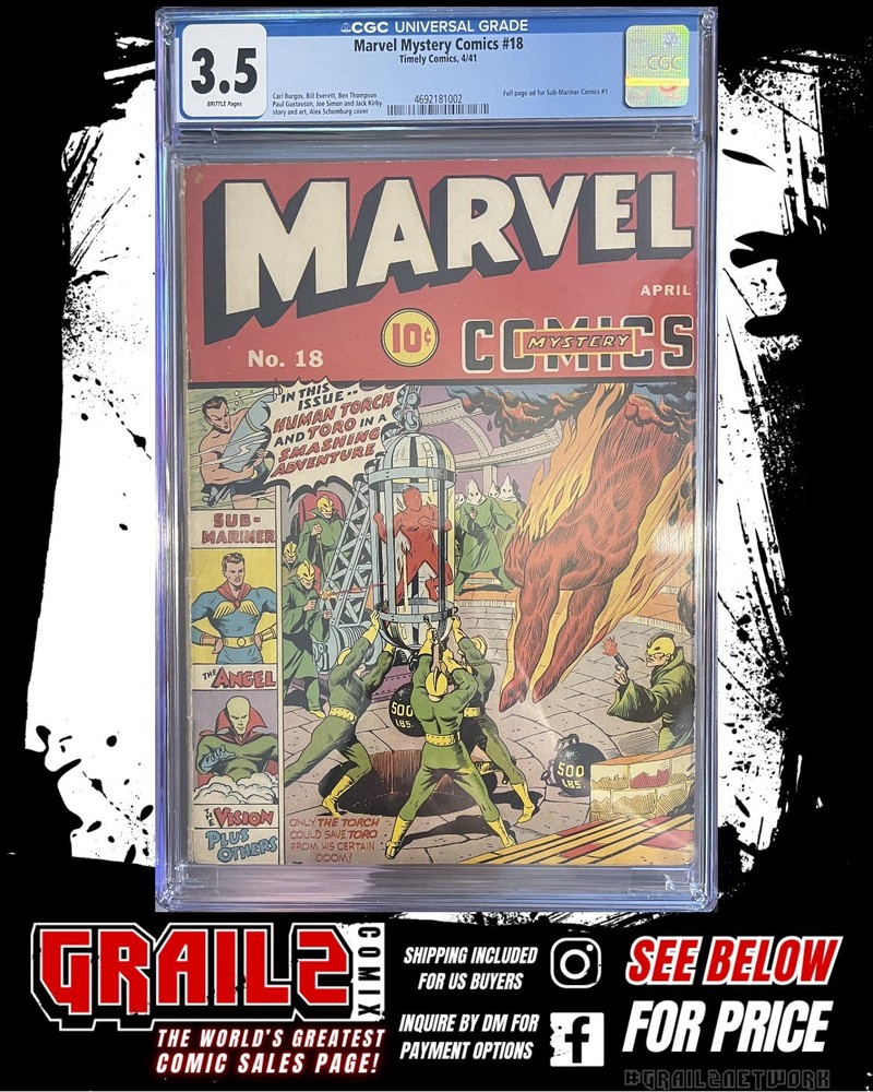 Marvel Mystery Comics #18 (Marvel Comics April 1941)