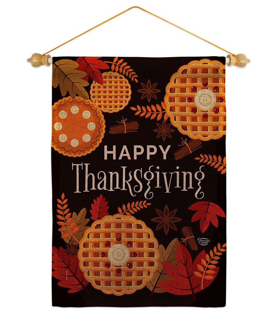 Fall Wood Dowel Set Wooden Rod Home Decor Burlap Banner Flag Pole Room Outdoo...