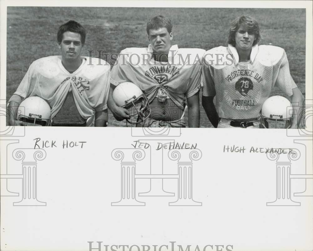 1980 Press Photo Members of the Providence Day School football team - lrb15192-image
