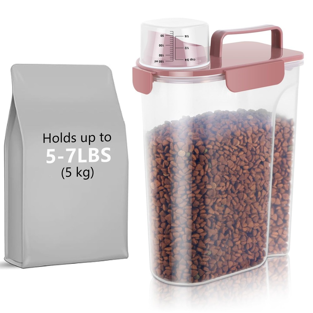 5-7Lbs Cat Dog Storage Container, Portable Pet Food Containers with Upgraded ...