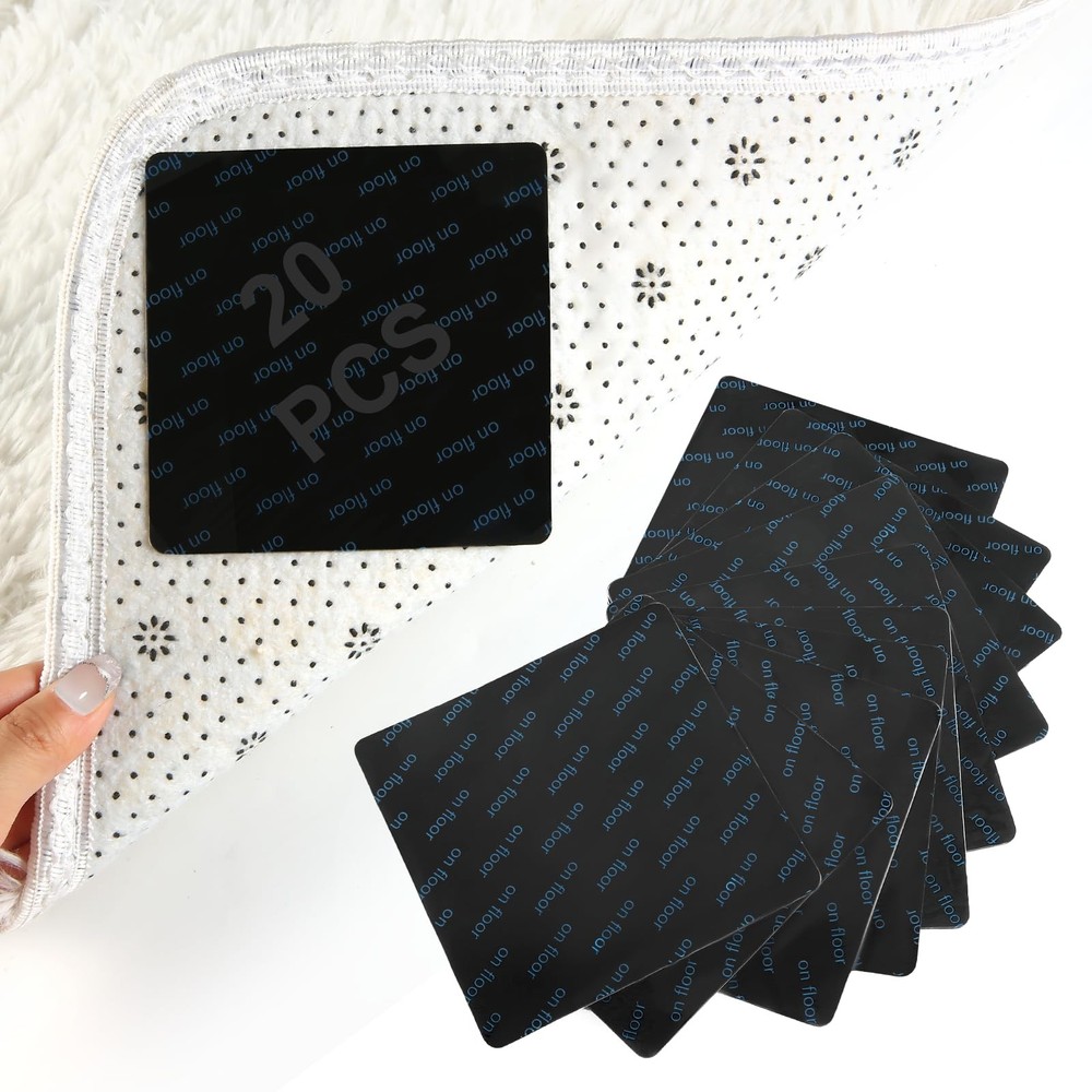20 Pcs Non-Slip Rug Grippers for Hardwood Floors and Tiles