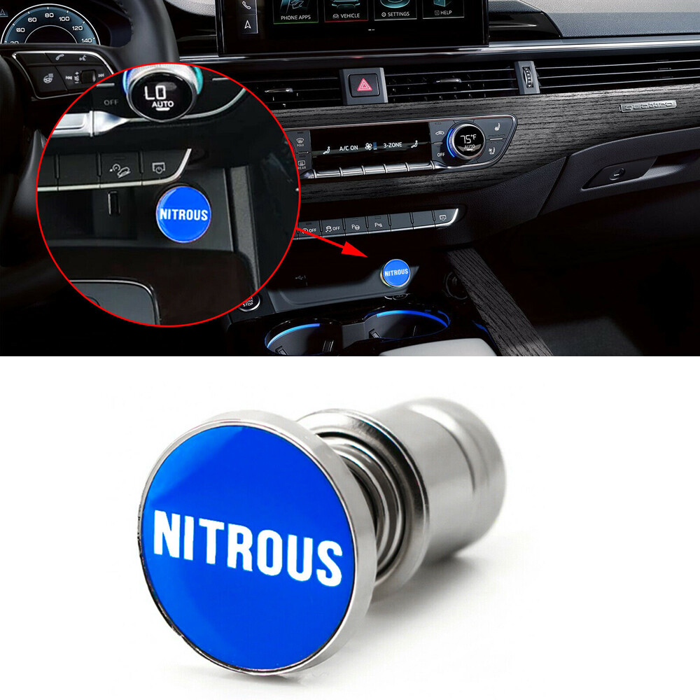 1Pcs Replacement Blue Car NITROUS Push Button Cigarette Interior Lighter Trim