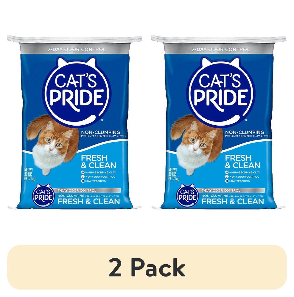 (2 pack) Cat's Pride Fresh & Clean Scented Non-Clumping ,20-Pound Bag