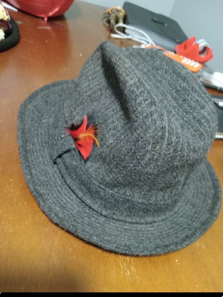 100% Pure Wool The Mark Of The World’s Best Fedora Hat Size 7 1/8 Gray Vintage