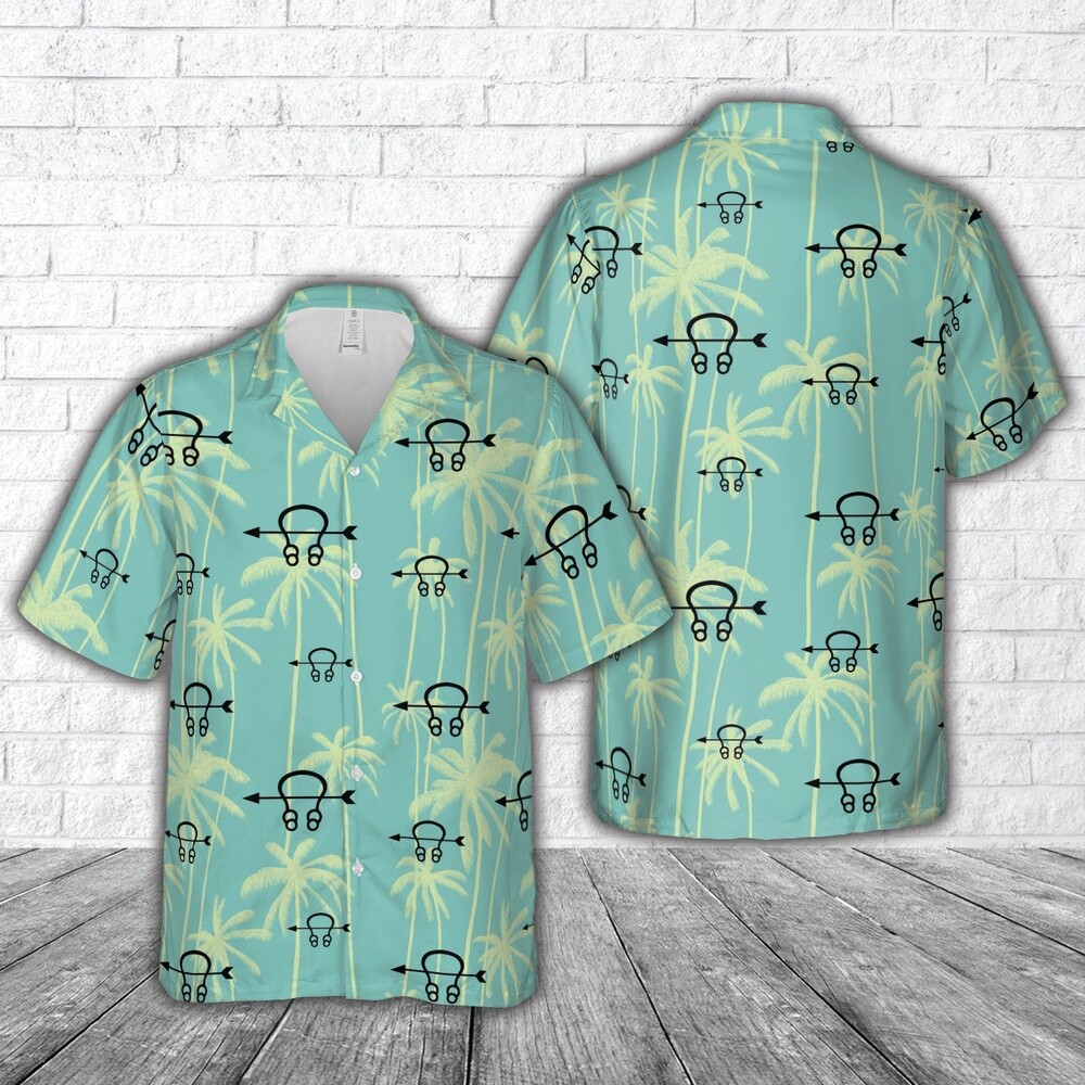 Us Navy Hawaiian Shirt US Navy Sonar Technician ST Rating Badge Hawaiian Shirt M