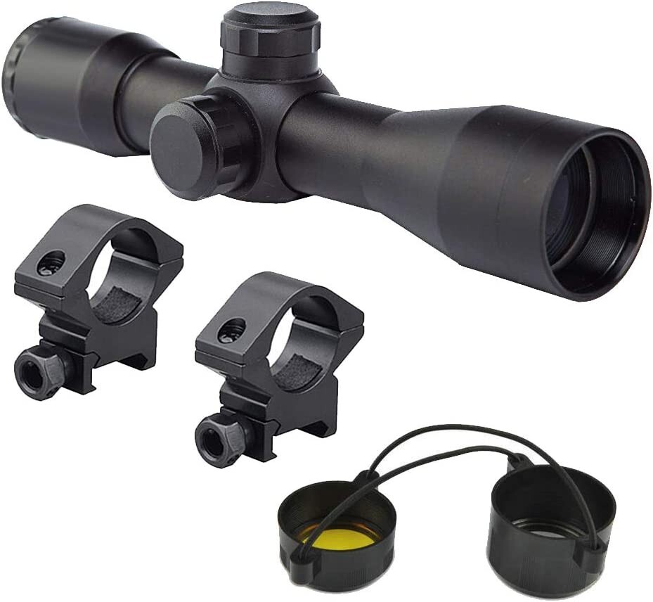 Compact Length 4x30 Mil-Dot Scope + Ring Mounts Ruger American Rimfire LRT