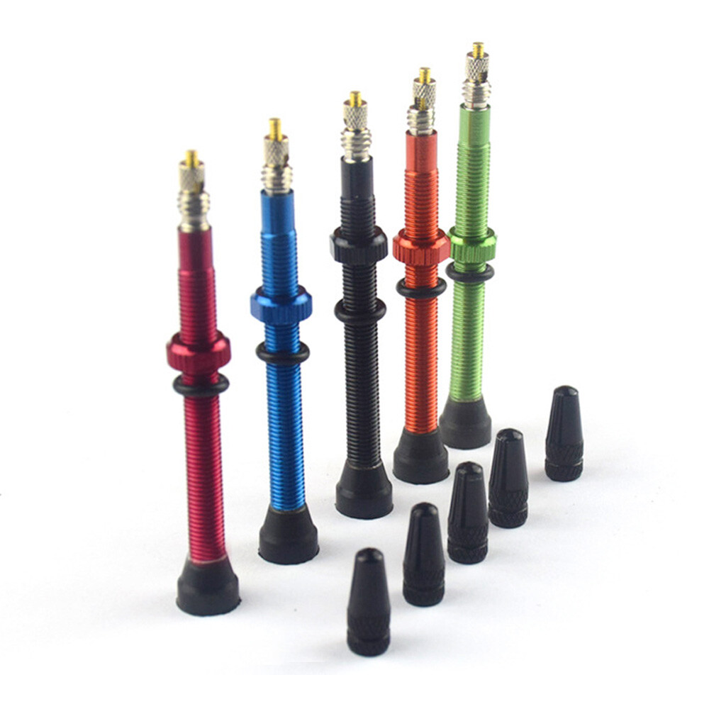 2PCS Bike Tubeless Presta Valve 40mm 60mm with Rim Caps Accessories