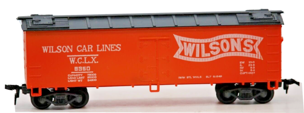 HO Gauge TYCO 8350 WILSON CAR LINES WCLX ORANGE BOXCAR 1:87 Scale Orange