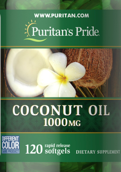 Puritan's Pride Coconut Oil 1000 mg - 120 Rapid Release Softgels