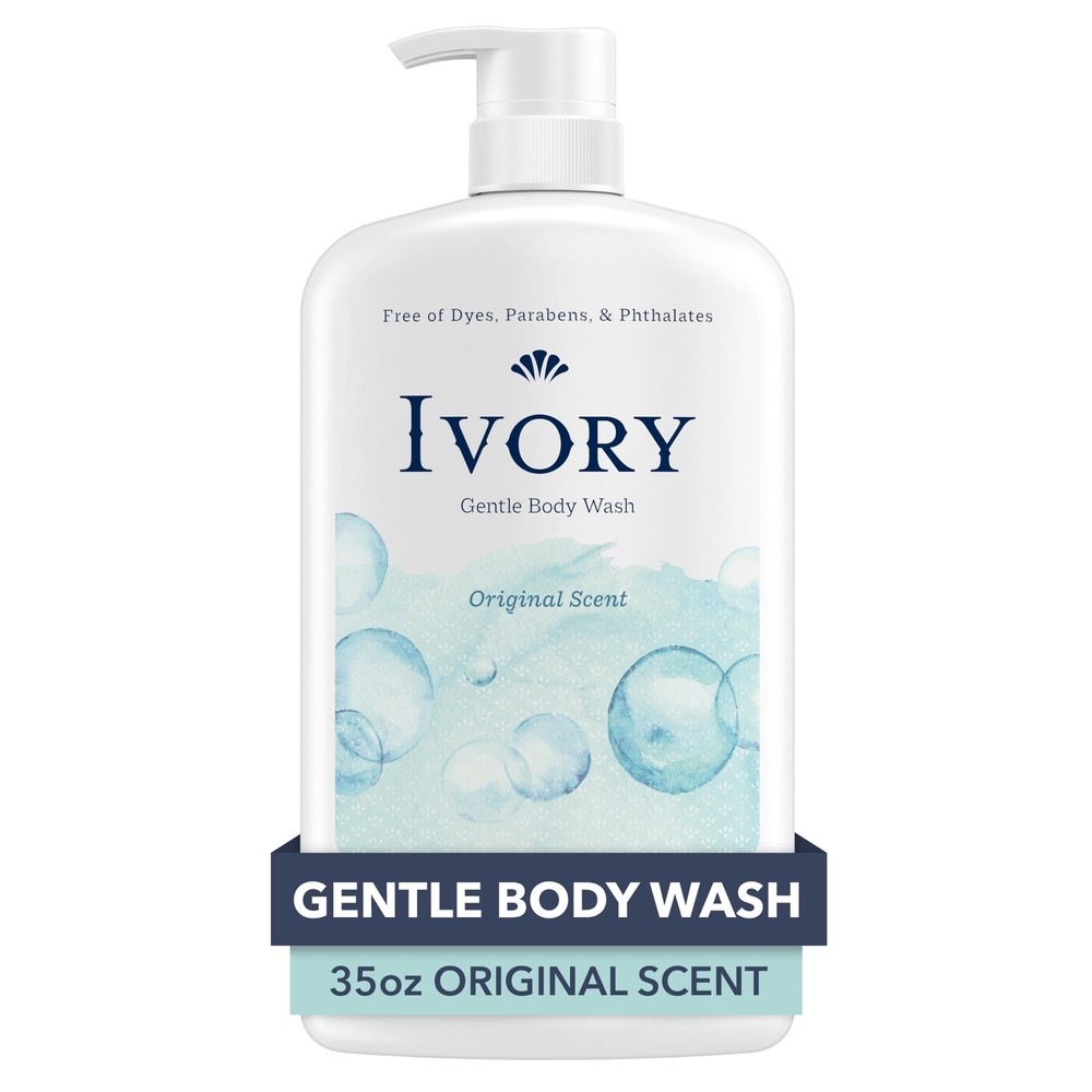 Ivory Body Wash Gentle, Free of dyes, parabens, and phthalates, Original Scent,
