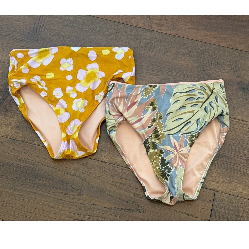 Madewell Second Wave Retro High Waisted Bikini Bottoms Set of 2 Size M
