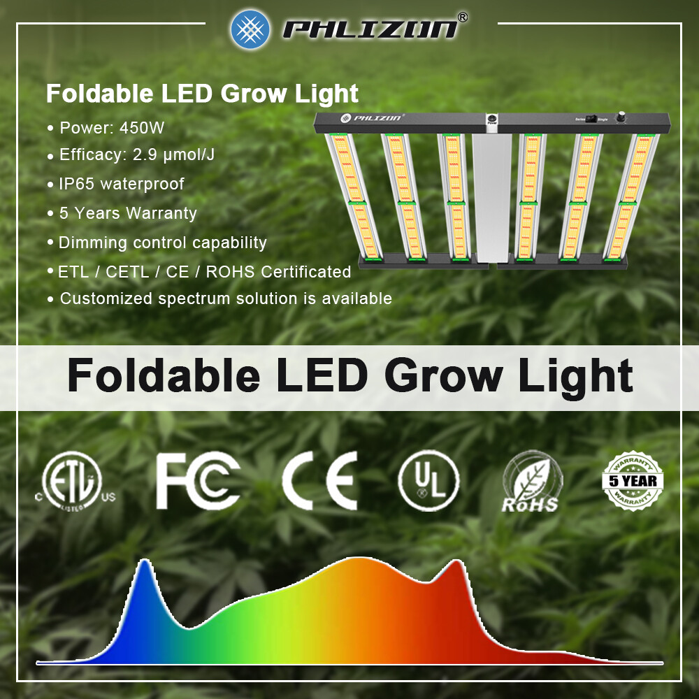 450W LED Grow Light Full Spectrum 6 Bars Samsung Led LM281B For Indoor Plants US