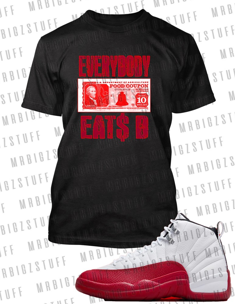 Everybody Eats B Graphic Tee Matching J12 Cherry Sneakers for All Sizes
