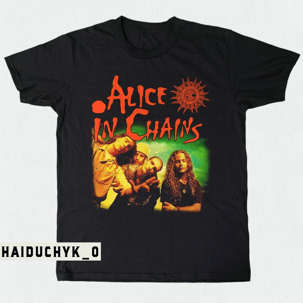 Vintage Alice In Chains Unisex Black T-shirt Size S-5XL