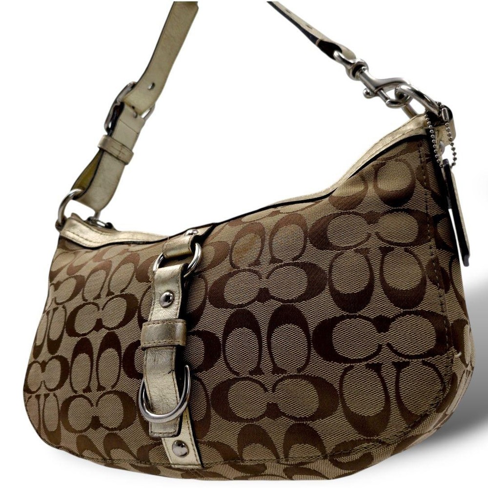 Coach Signature Canvas Shoulder Bag in Beige - Authentic G06243527