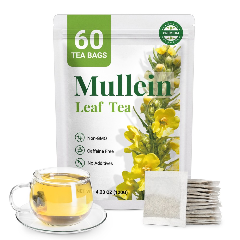 Mullein Tea Bags For Lung Cleanse Herbal Leaf of Flowers Detox Enhance Immune