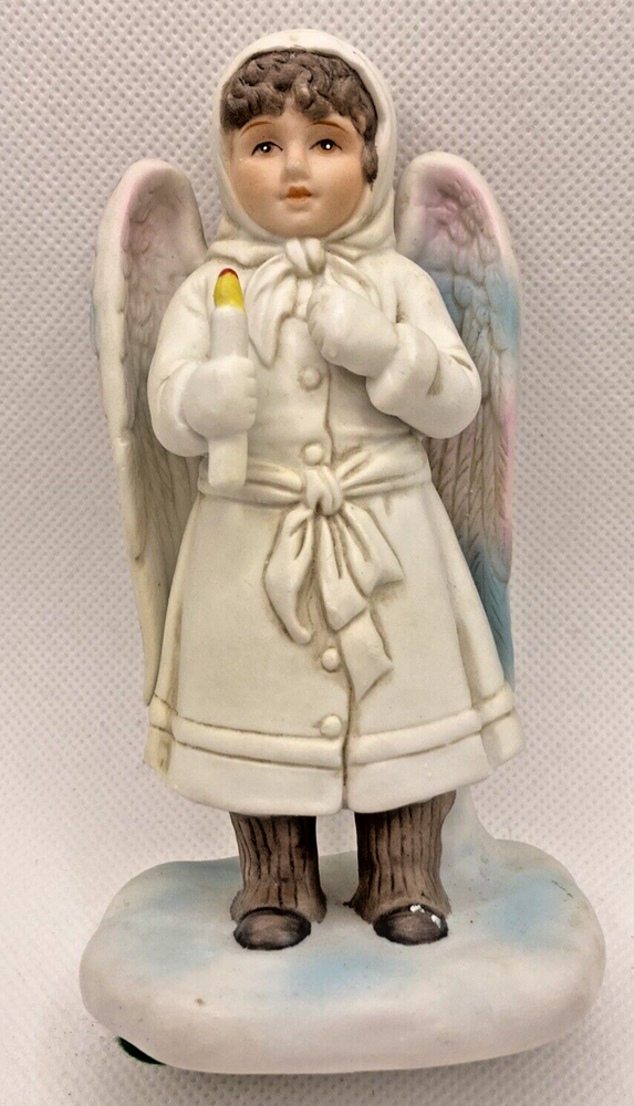 Antique Enesco 1986 Ceramic Winter Snow Angel Figurine Collectible