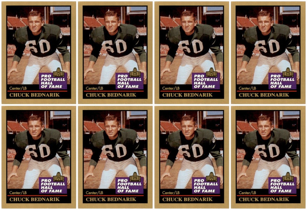 (8) 1991 ENOR Pro Football HOF #8 Chuck Bednarik Philadelphia Eagles Card Lot