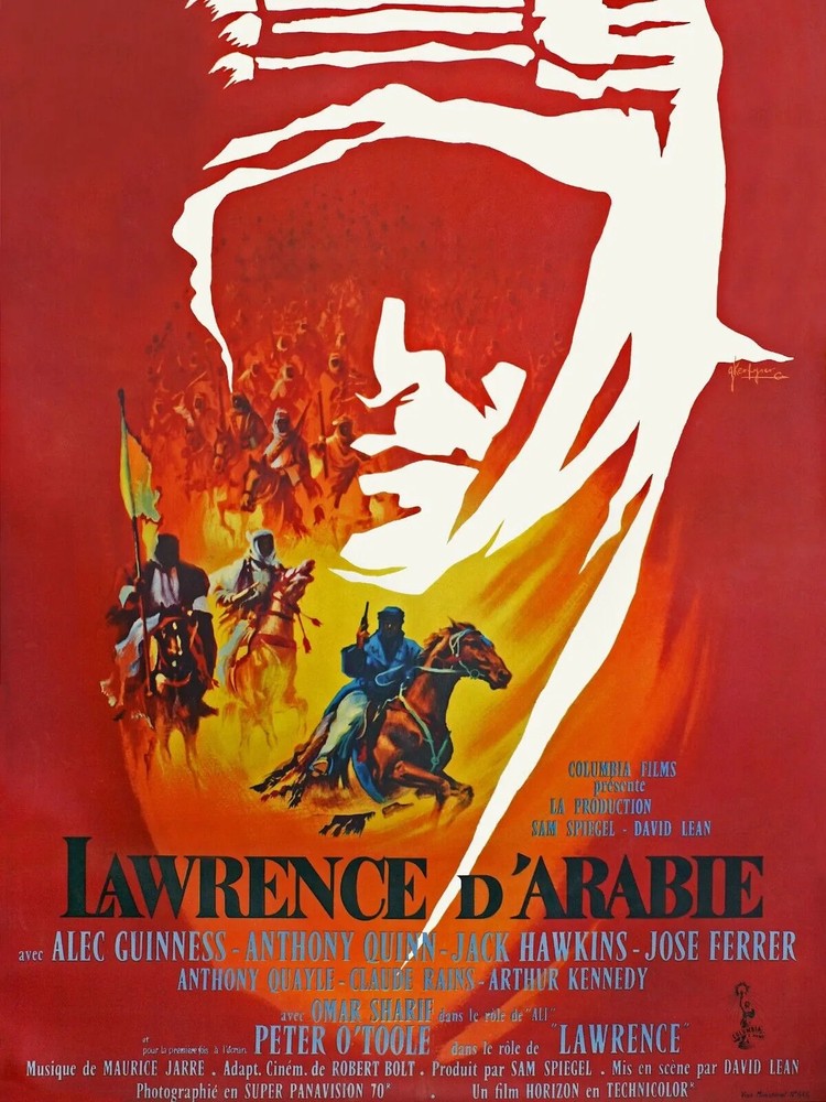 LAWRENCE D’ARABIE, PETER O’TOOLE, 1962, REPRO VINTAGE CINEMA POSTERS, HQ