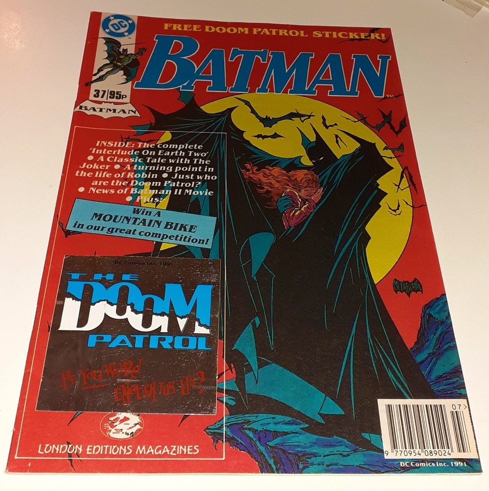 BATMAN no.423 UK EDITION 1991 key Todd McFarlane WITH RARE DOOM PATROL FREE GIFT