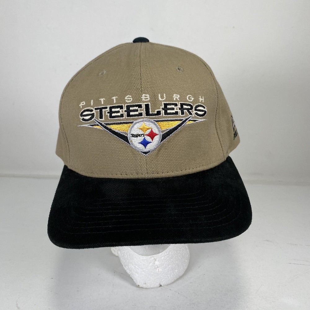 Pittsburgh Steelers Hat Cap NFL New Era Snapback Beige Black Logo Cotton OSFA *