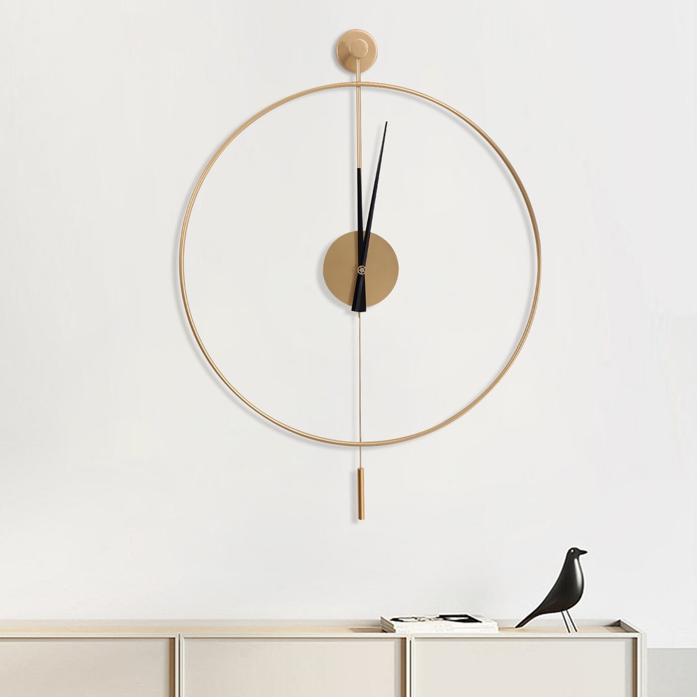 Swing Wall Clock Modern Design Silent Quartz Movement Elegant Living Room Decor