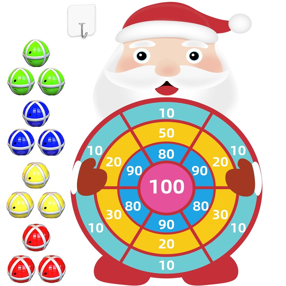30” Christmas Games Party Favors Stocking Stuffers, Large Santa Claus Dart Bo...