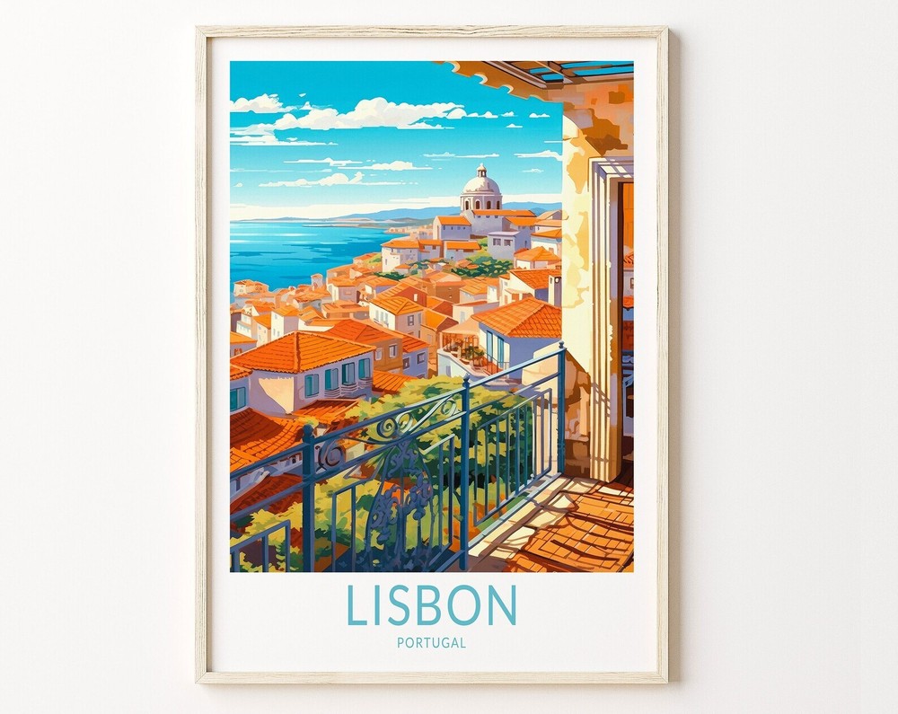 Lisbon Portugal Travel Print Lisbon Poster Print Lisbon Train Wall Art Portugal