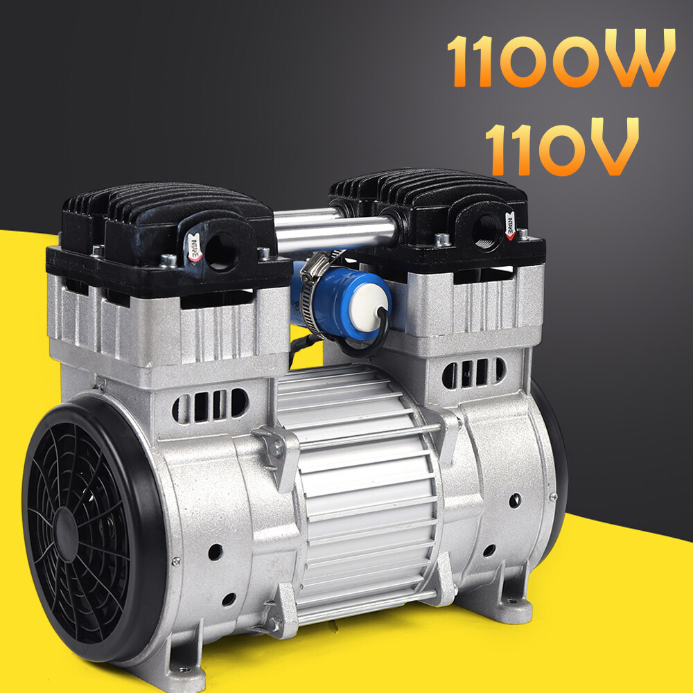 1100W Oil-Free Low Noise 7CFM Vacuum Pump 1400RPM Air Compressor Head  