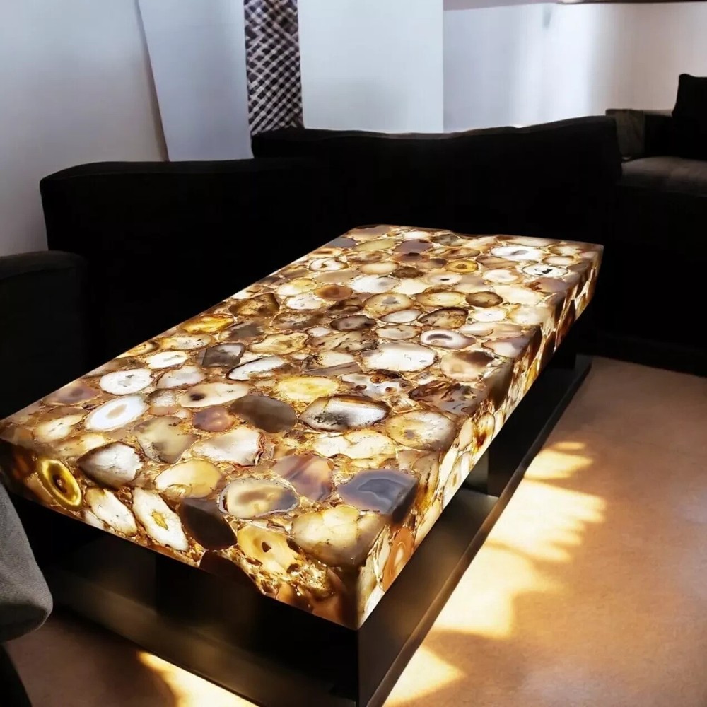 Natural Agate Countertop Slab For Kitchen & Bathroom Decor Island / Coffee Table