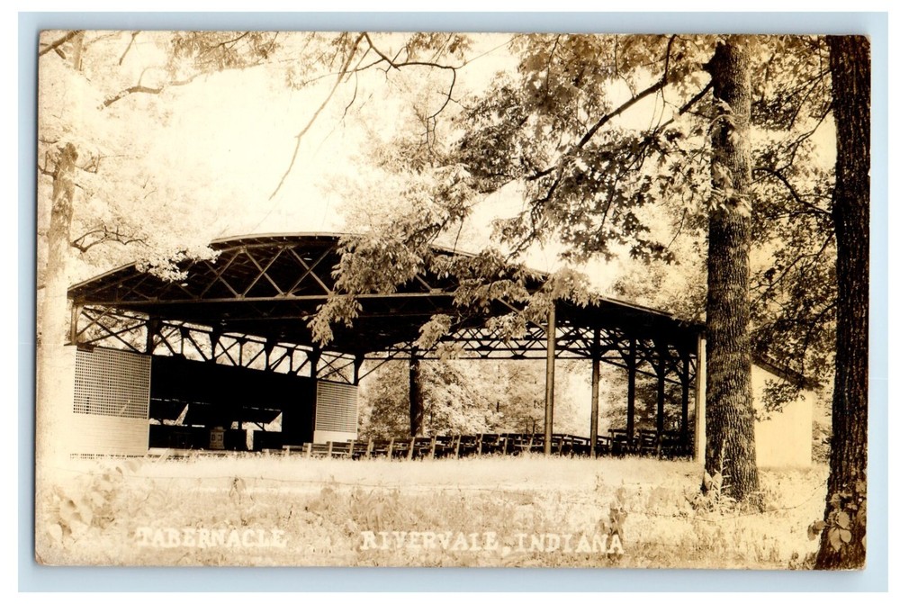 c1940's Tabernacle Rivervale Indiana IN RPPC Photo Unposted Vintage Postcard