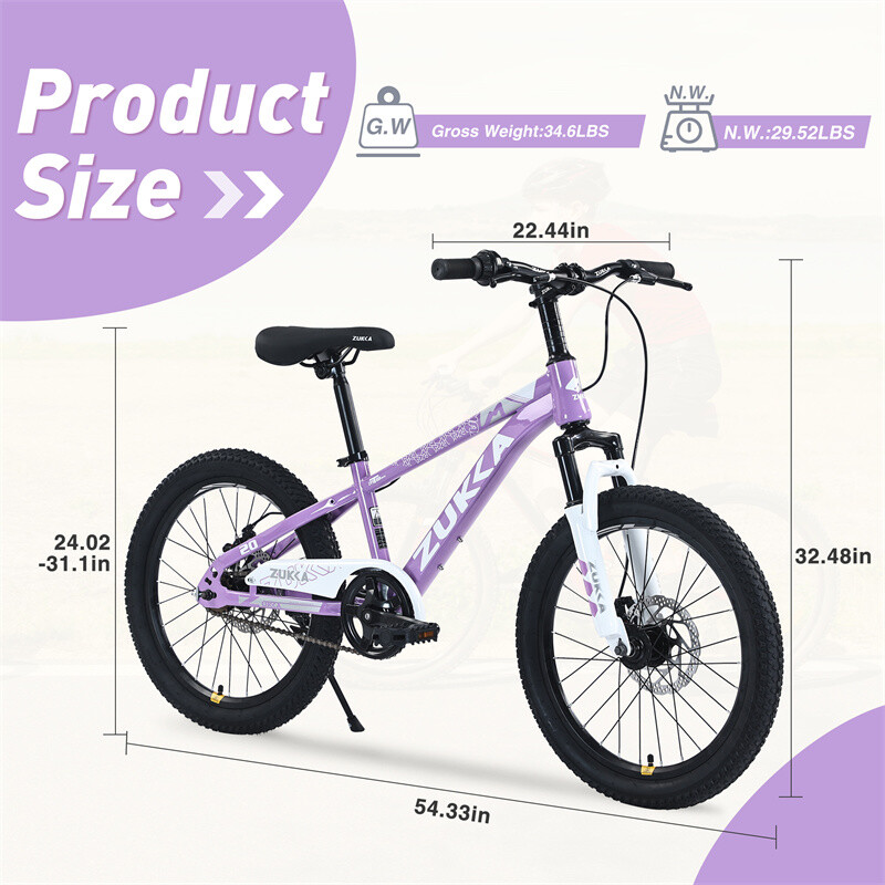 20Inch MTB Suspension Fork Bike for Kids Ages 7-10 Smooth Ride