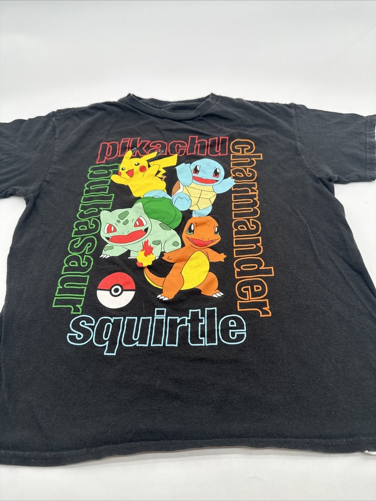 Pokémon Hybrid T-shirt Youth Boy Medium Graphic Print Logo Black..#22459