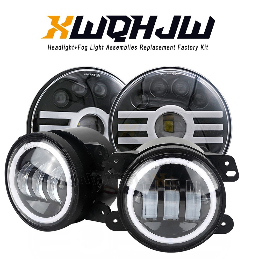 LED DRL Headlights Fog Light Black Combo For Jeep Renegade 2015 2017 -2023