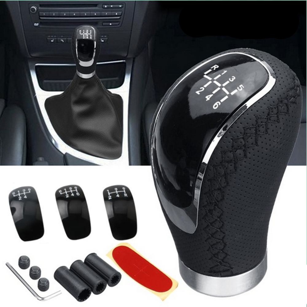 5 Speed 6 Speed Manual Car Gear Shift Knob with 3 Cap Covers