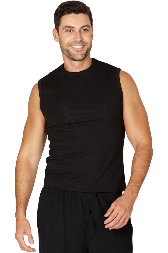 INTIMO Mens Solid Muscle Top, White, X-Large