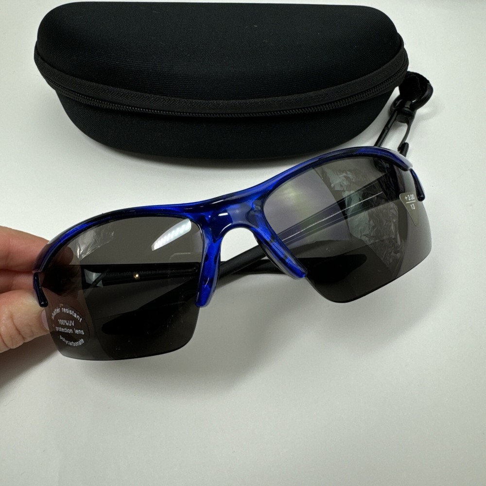 Bifocal Polycarbona Sunglasses Glasses 100% UV Protect Sport Small +3.00 Lenses