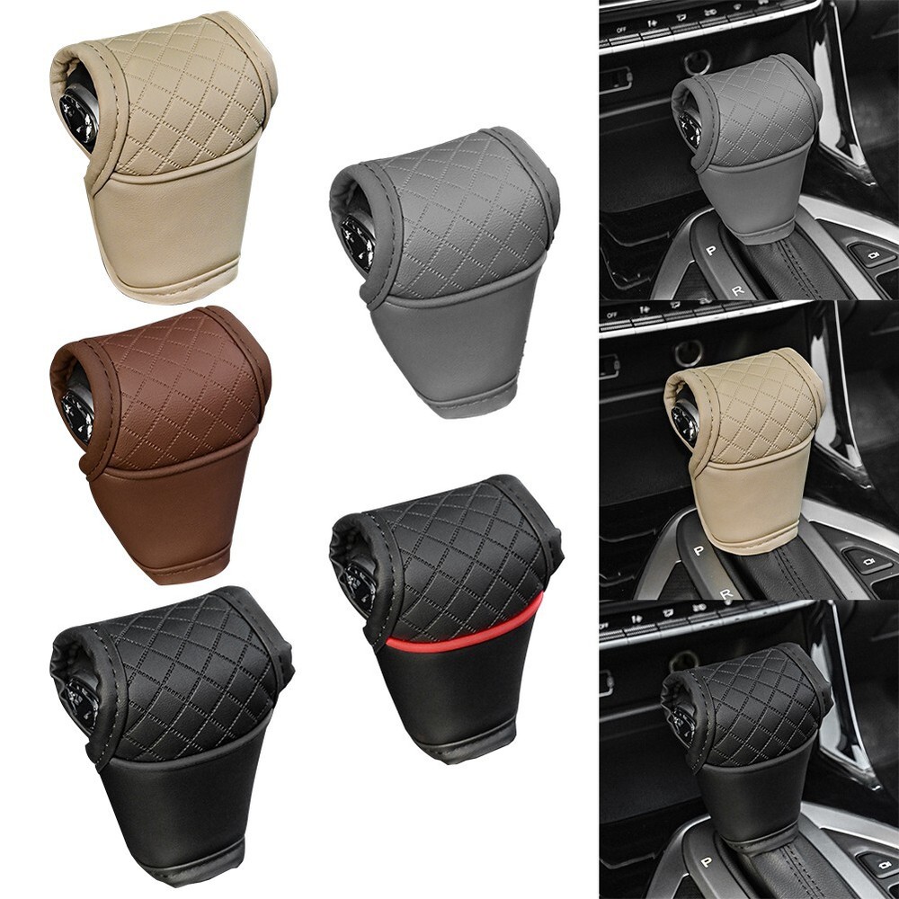 Sleek Design PU Leather Gear Shift Cover Enhance Your Car's Interior Aesthetics
