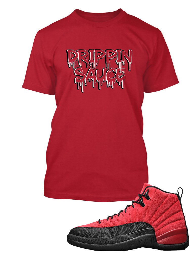Drippin Sauce J12 Reverse Flu Game Sneaker Graphic Tee Shirt
